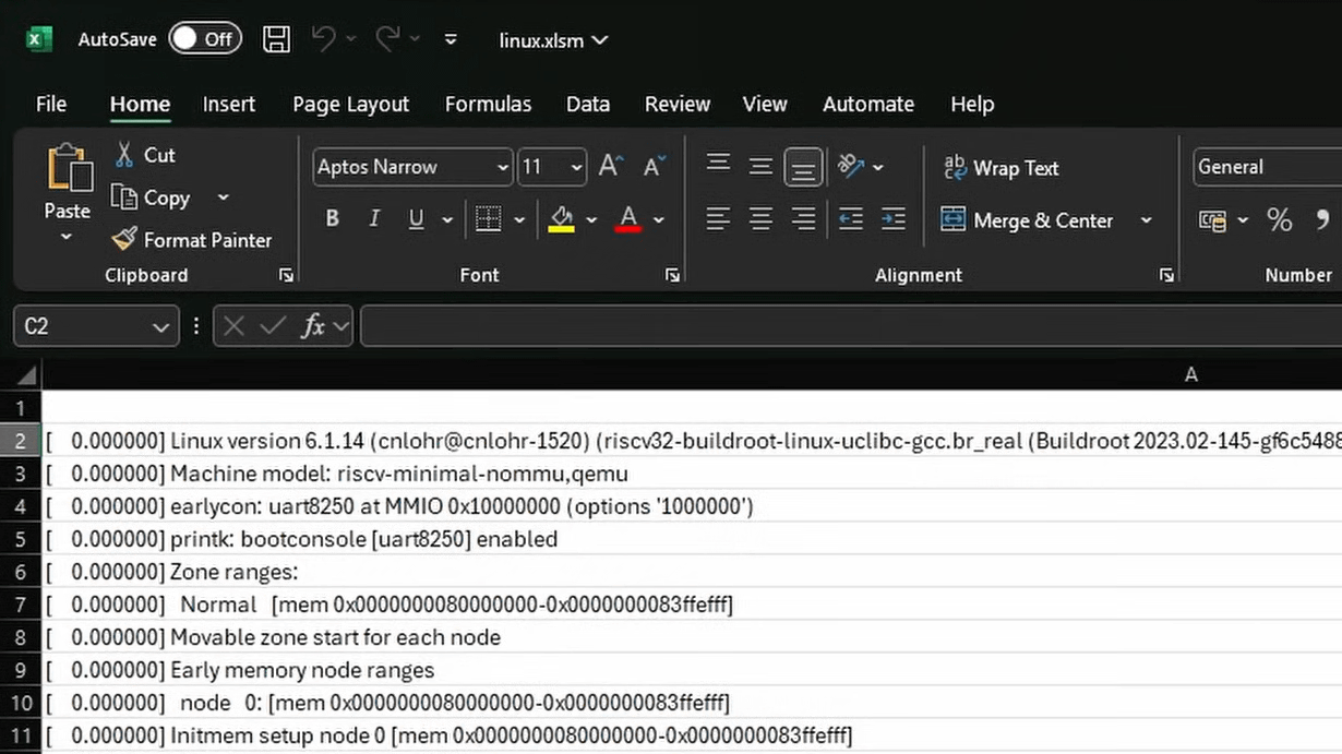 Excel上でLinuxを実行するプロジェクト「Linux In Excel」