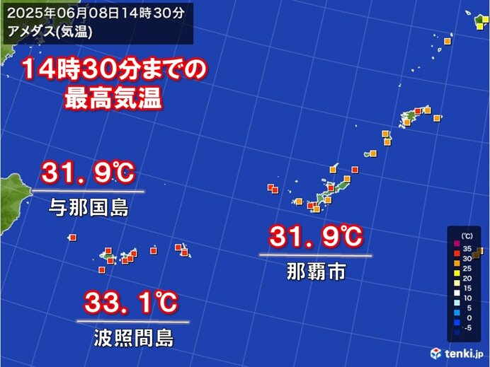 梅雨明けした沖縄地方は真夏の暑さ この先も厳しい暑さと熱帯夜が続く 熱中症に警戒