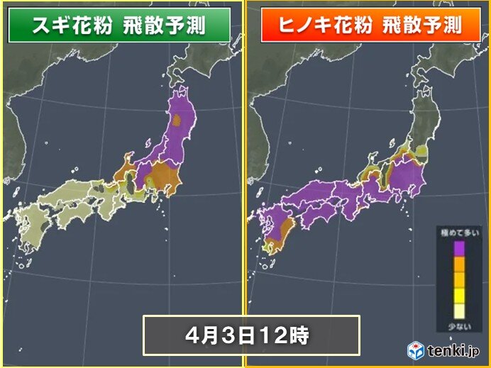 3日は花粉が大量飛散 九州から東北で「極めて多い」 あと1週間程度はピークが続く
