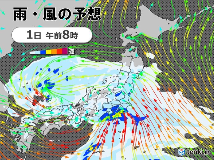 ゴールデンウィークはメイストームに注意 1日・3日～4日は全国的に雨や風が強まる