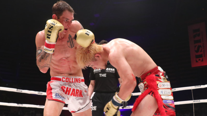 【RISE】原口健飛、タイトル奪取ならず！ハイキックでダウン奪うも、王者コリンズの怒涛の巻き返しに屈する（イーファイト）
