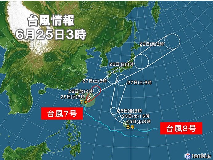 台風7号は26日にかけ沖縄、27日は九州～関東を直撃か 8号も北上 災害級の大雨