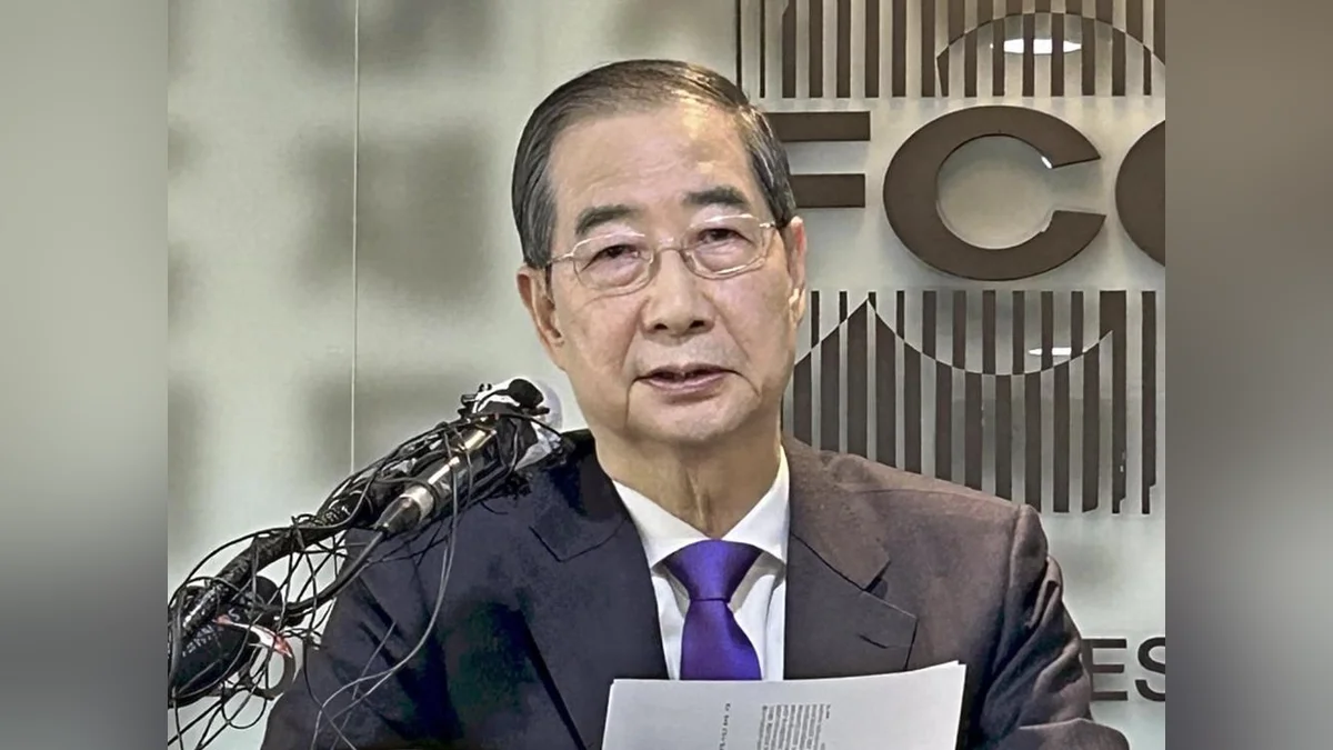 韓国大統領選に出馬表明の韓悳洙前首相、日本と「未来のために協力する関係を築くべきだ」
