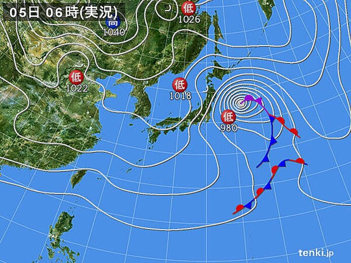 5日 北海道の太平洋側で積雪増 雪は収まるも雪崩に注意 東北や関東は強風に注意