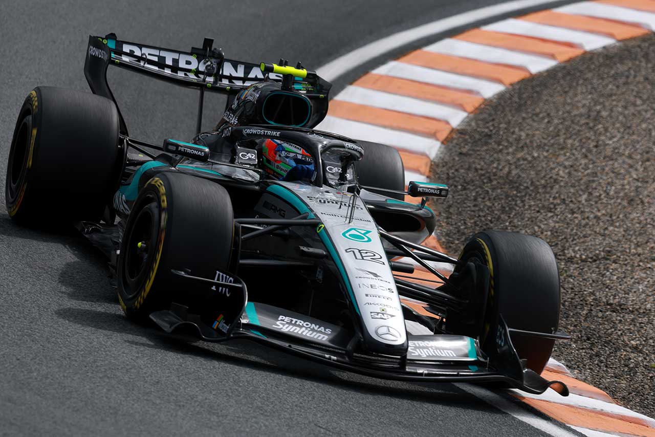 後半戦がスタート、代役参戦の角田17番手。メルセデスのアントネッリが首位発進／F1オランダGP FP1