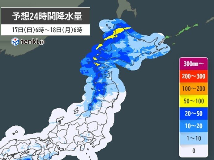 17日は北海道と東北の日本海側で滝のような雨 お盆休みの交通に影響が出るおそれも