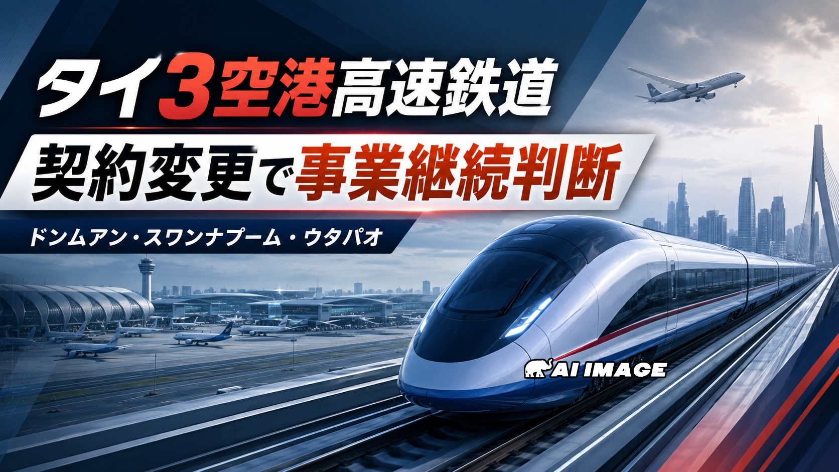タイ3空港高速鉄道、契約変更が認められなければ事業終了も タイ国鉄が2案を検討