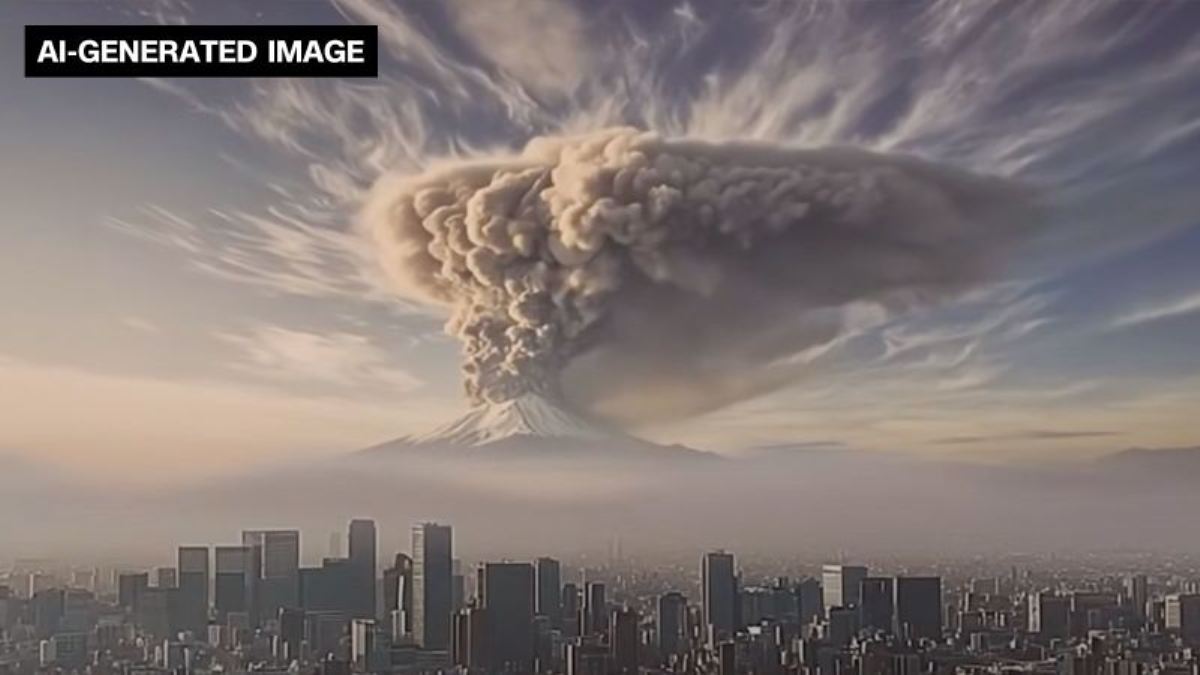 富士山噴火のＡＩ動画、東京都が公開 住民に備え促す