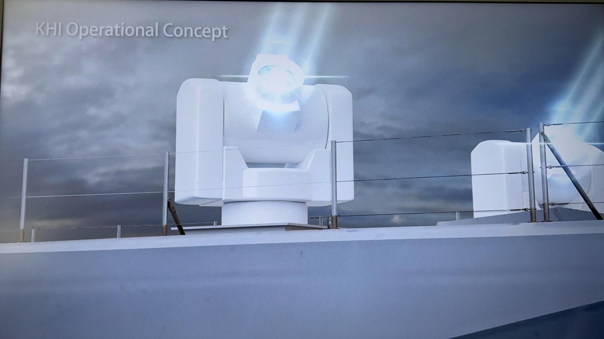 川﨑重工、ドローン撃墜の艦載型高出力レーザー装置のコンセプトを初公開 #DSEI2025