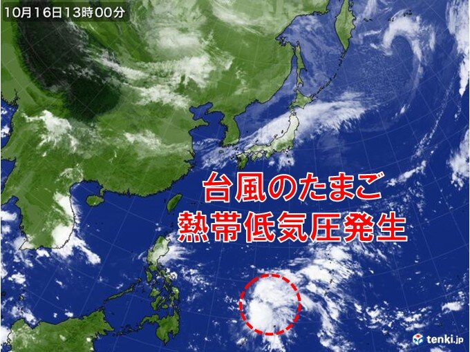 今日16日午前9時に台風のたまご「熱帯低気圧」が発生 日本への影響は?