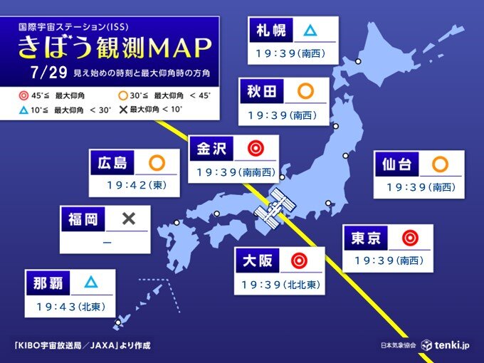 今日29日は「きぼう」日本上空を通過 今週はみずがめ座δ南流星群の観測チャンス