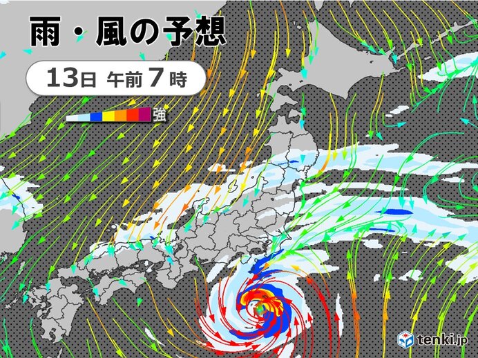 台風23号 暴風域を伴い13日午前に伊豆諸島を直撃か 猛烈な風・猛烈なしけ・大雨