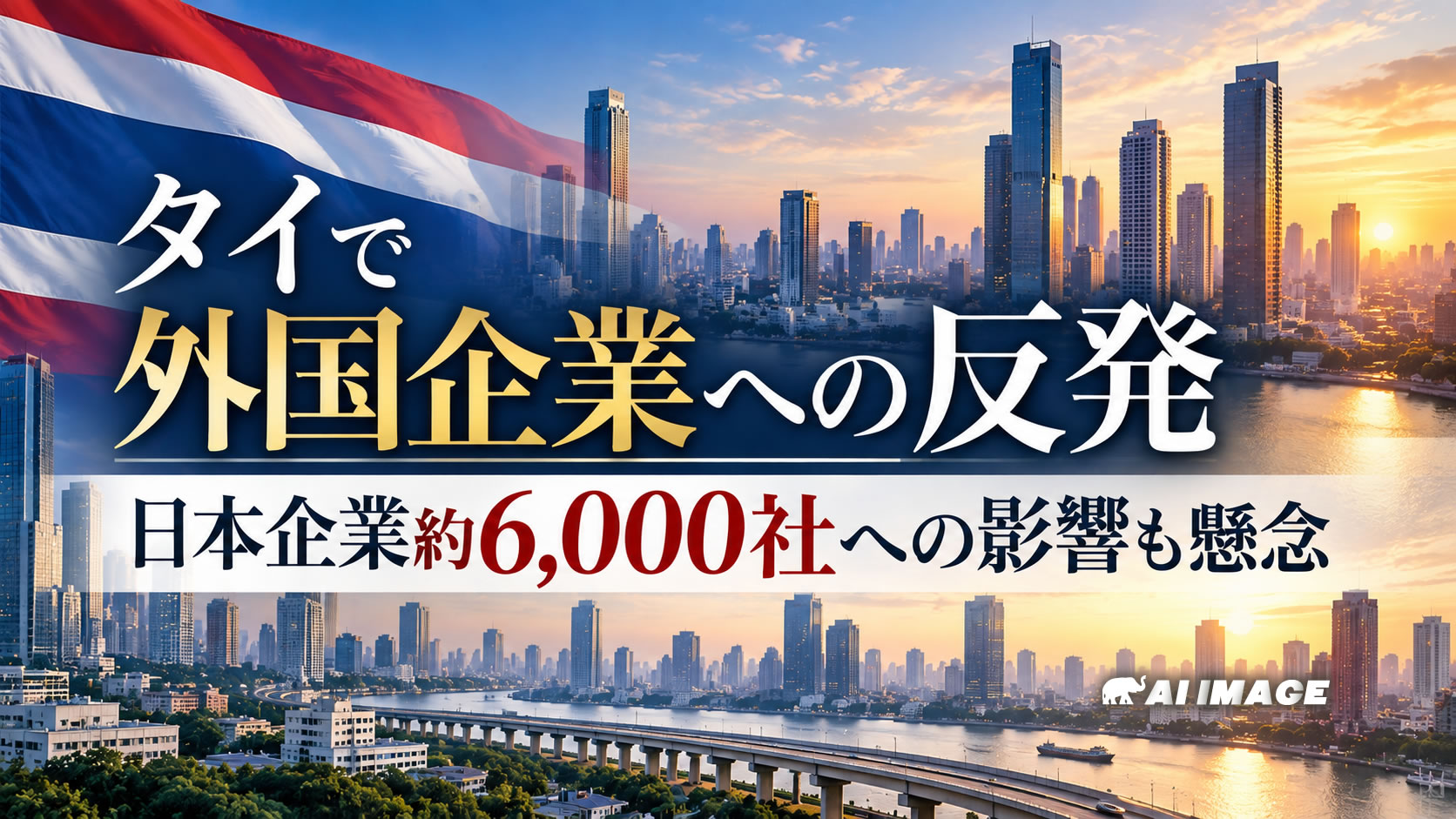 タイで外国企業への反発、日本企業約6,000社への影響も懸念と報道