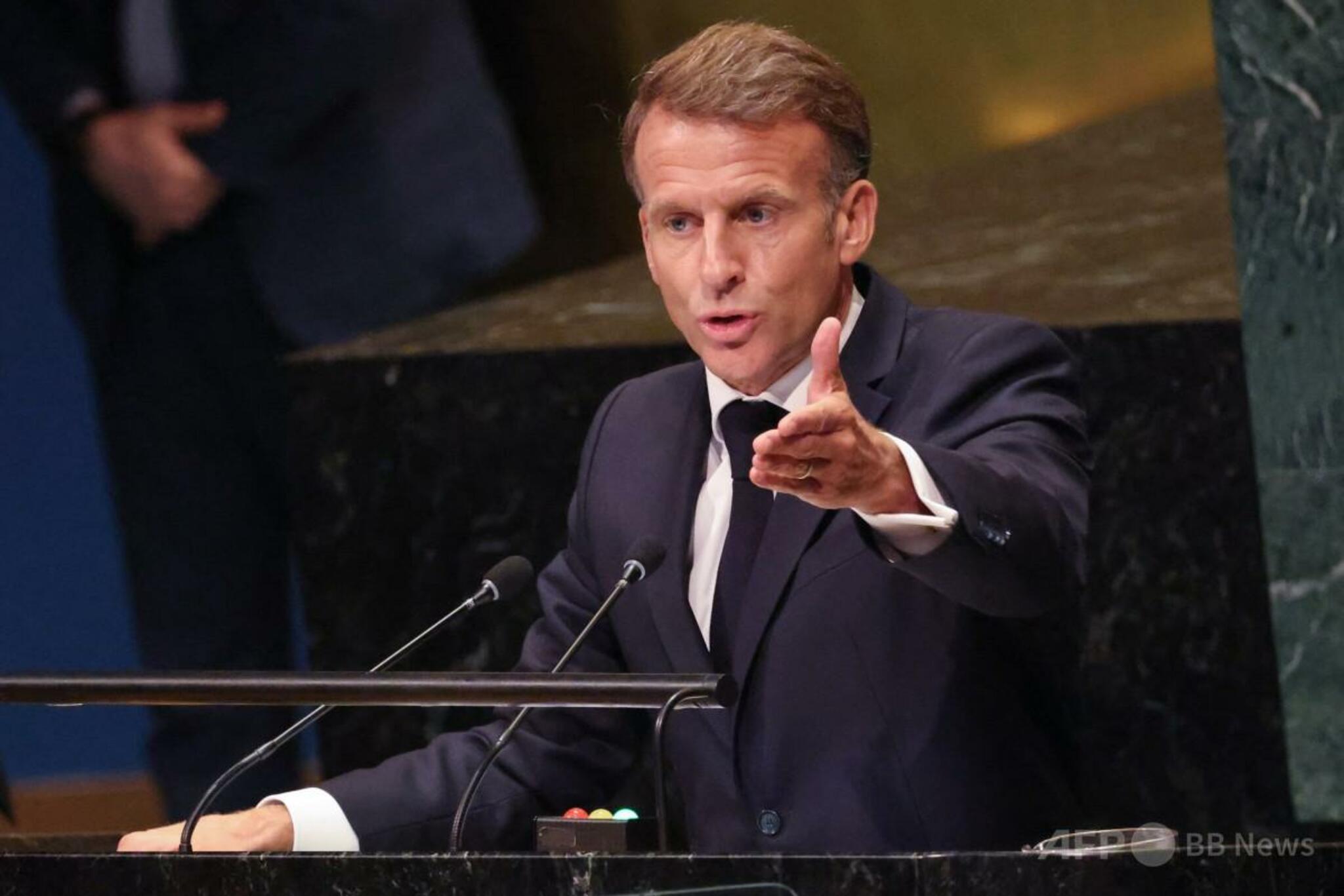 イスラエル、マクロン氏の「ハマスは西岸で一度も攻撃を行ったことがない」発言に猛反発（ＡＦＰ＝時事）
