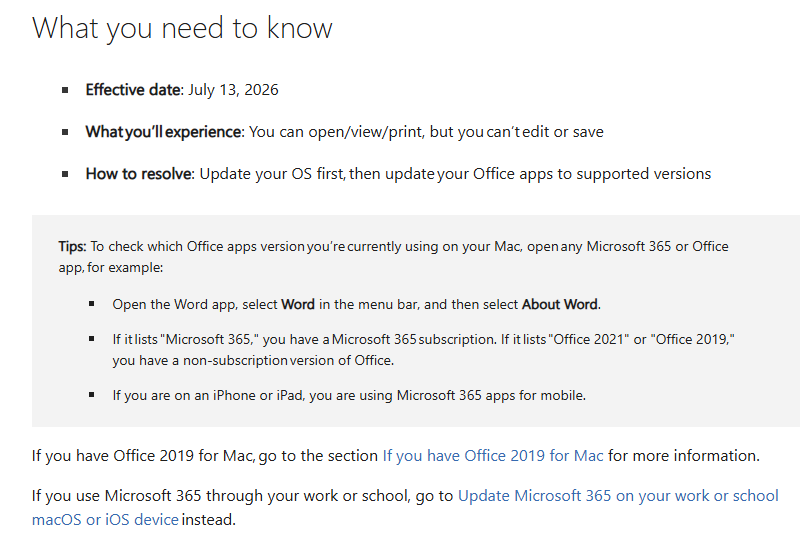 「Office 2019 for Mac」が“詰み”。7月13日から編集不可に