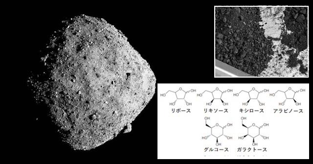 ベンヌ試料から6種類の糖を検出
