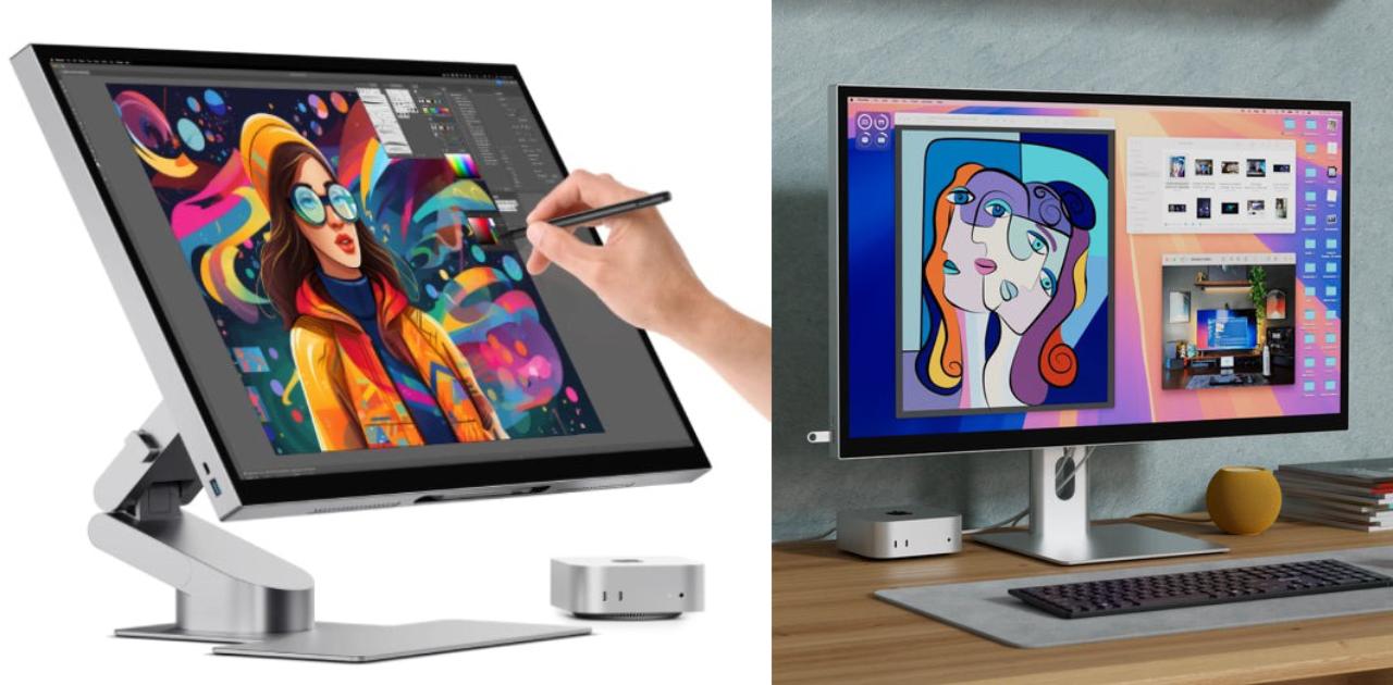 指で触れる32インチ4Kモニター、Mac miniと合体するスタンドが天才的すぎる