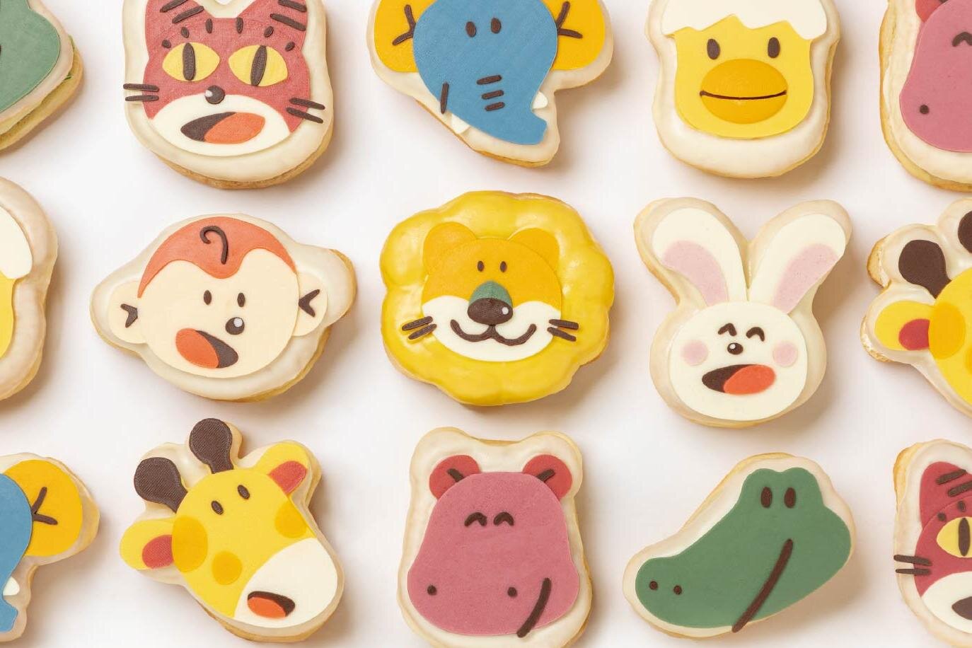 「たべっ子どうぶつ」動物型ドーナツ、らいおんくん＆うさぎさんなど全9種が横浜で