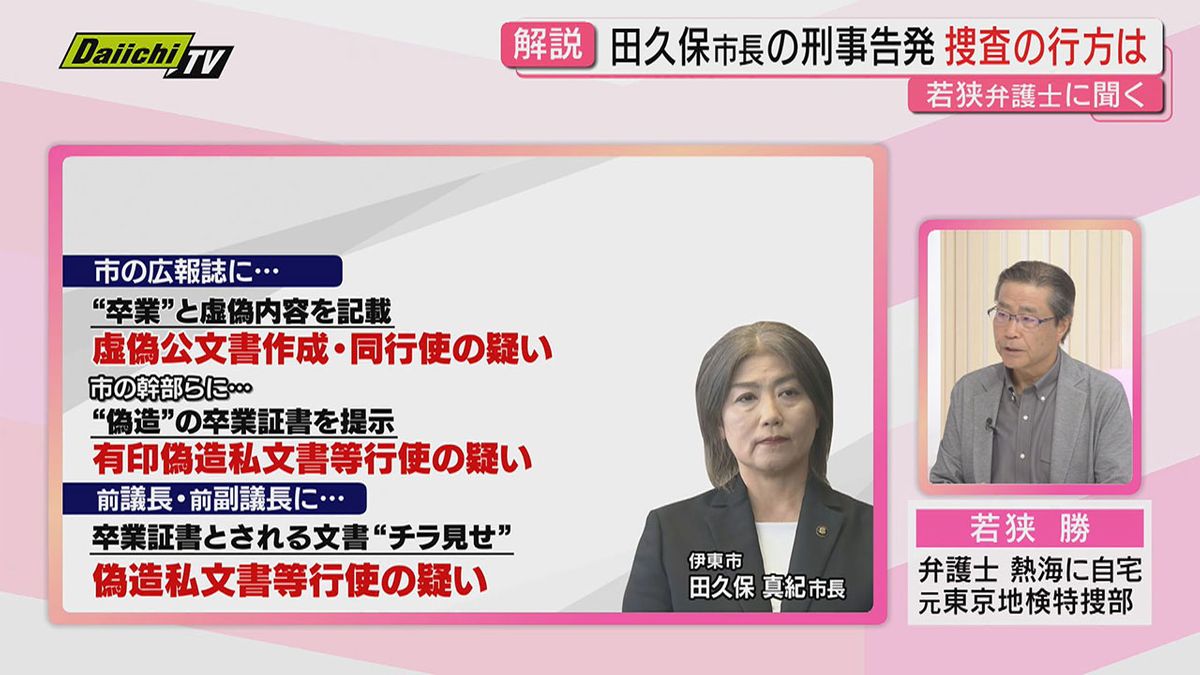 【解説】どうなるの？田久保･伊東市長巡る４件の刑事告発…議会解散し市議選控える中で捜査の行方について若狭勝弁護士が詳しく(静岡)（2025年9月18日掲載）｜Daiichi