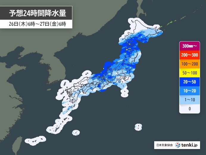 26日も大雨の恐れ 局地的に激しい雨や雷雨 少しの雨でも土砂災害などに警戒