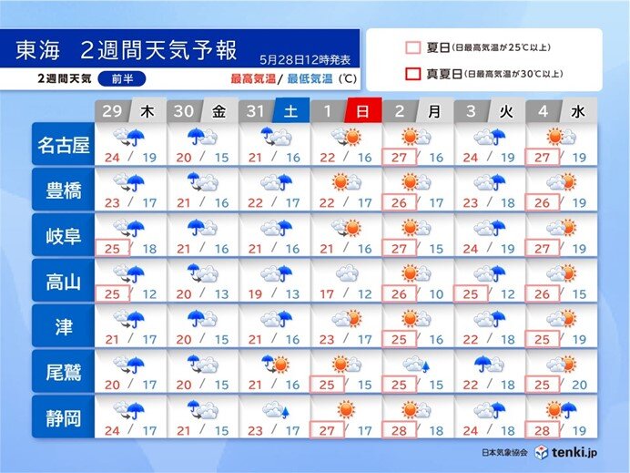 今日28日午後は天気急変に注意 東海の梅雨入りは?