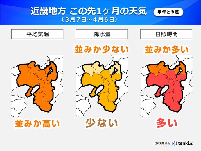 この先の近畿は晴れる日が多く、降水量は少ない予想 水不足に注意 サクラの開花は?