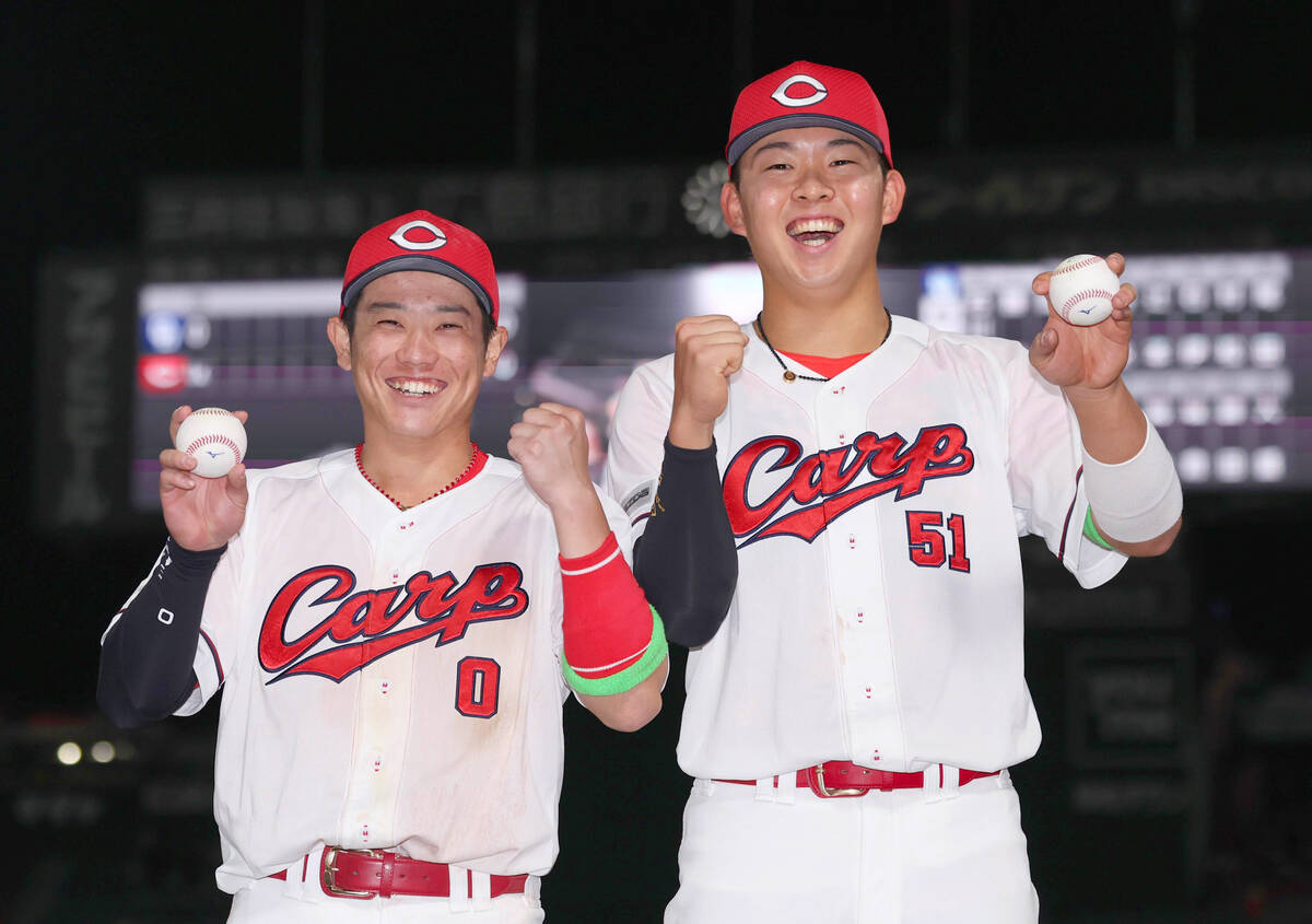 【広島】ミラクルサヨナラ劇の立役者！平川蓮と勝田成の新人コンビの歓喜のお立ち台 "セ界"初の新人開幕戦サヨナラ打で新井政権初の白星スタート／一問一答