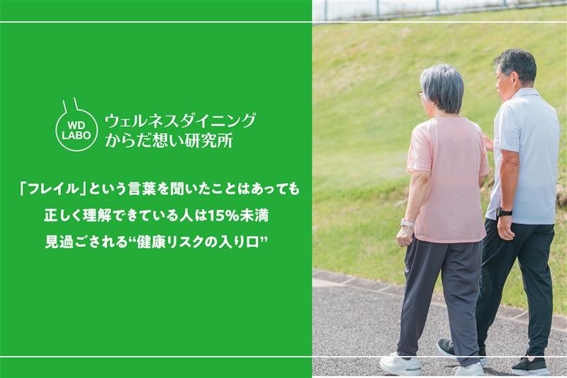【ウェルネスダイニング】要注意ワード「フレイル」聞いたことはあっても正しく理解できている人は15％未満—見過ごされる“健康リスクの入り口”