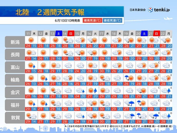 北陸地方は19日に雨 梅雨入りの可能性も