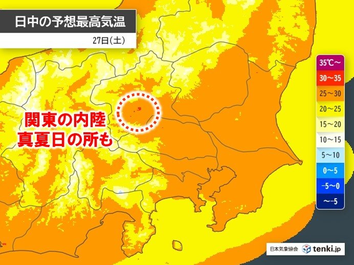 関東は27日も暑い 内陸で30℃以上の真夏日予想 10月も気温の高い状態が続く