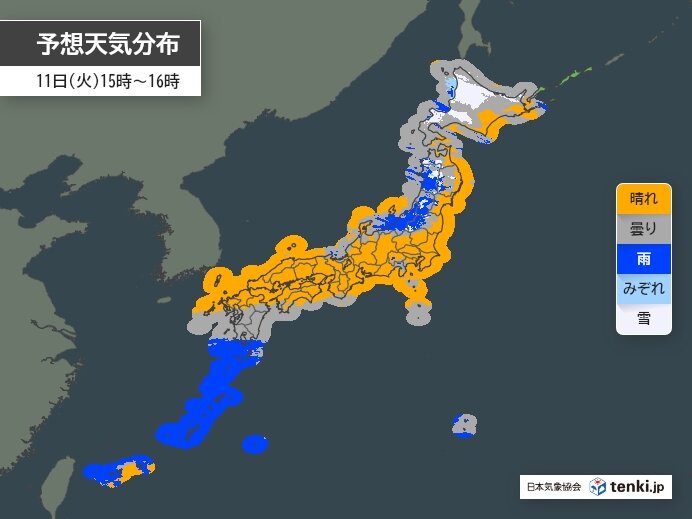 今日11日は北海道で積雪に注意 沖縄は激しい雨のおそれ 関東から九州は日差し暖か