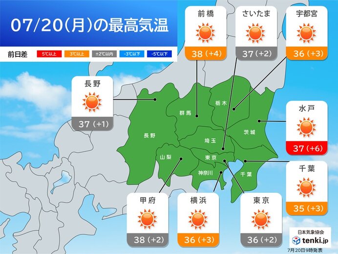 関東 強い日差しで気温上昇 東京都心は今年初の猛暑日か 内陸は38℃くらいの所も