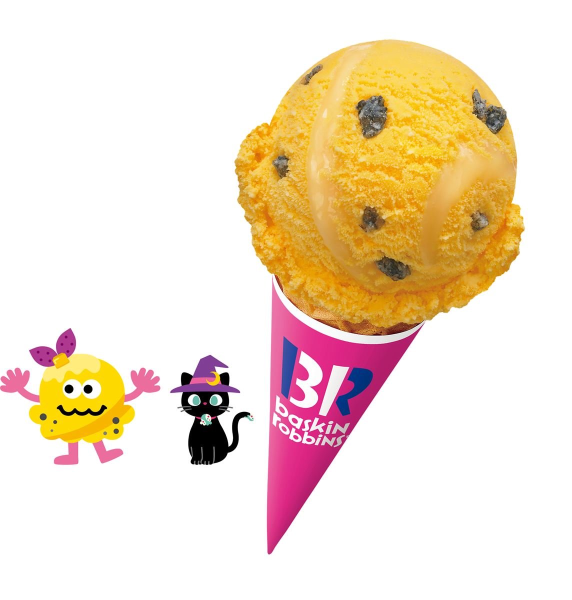 【サーティワン】今年のハロウィーンは「黒ねこ」登場！ カリカリ食感の“サツマイモ×黒ごま”フレーバー新発売
