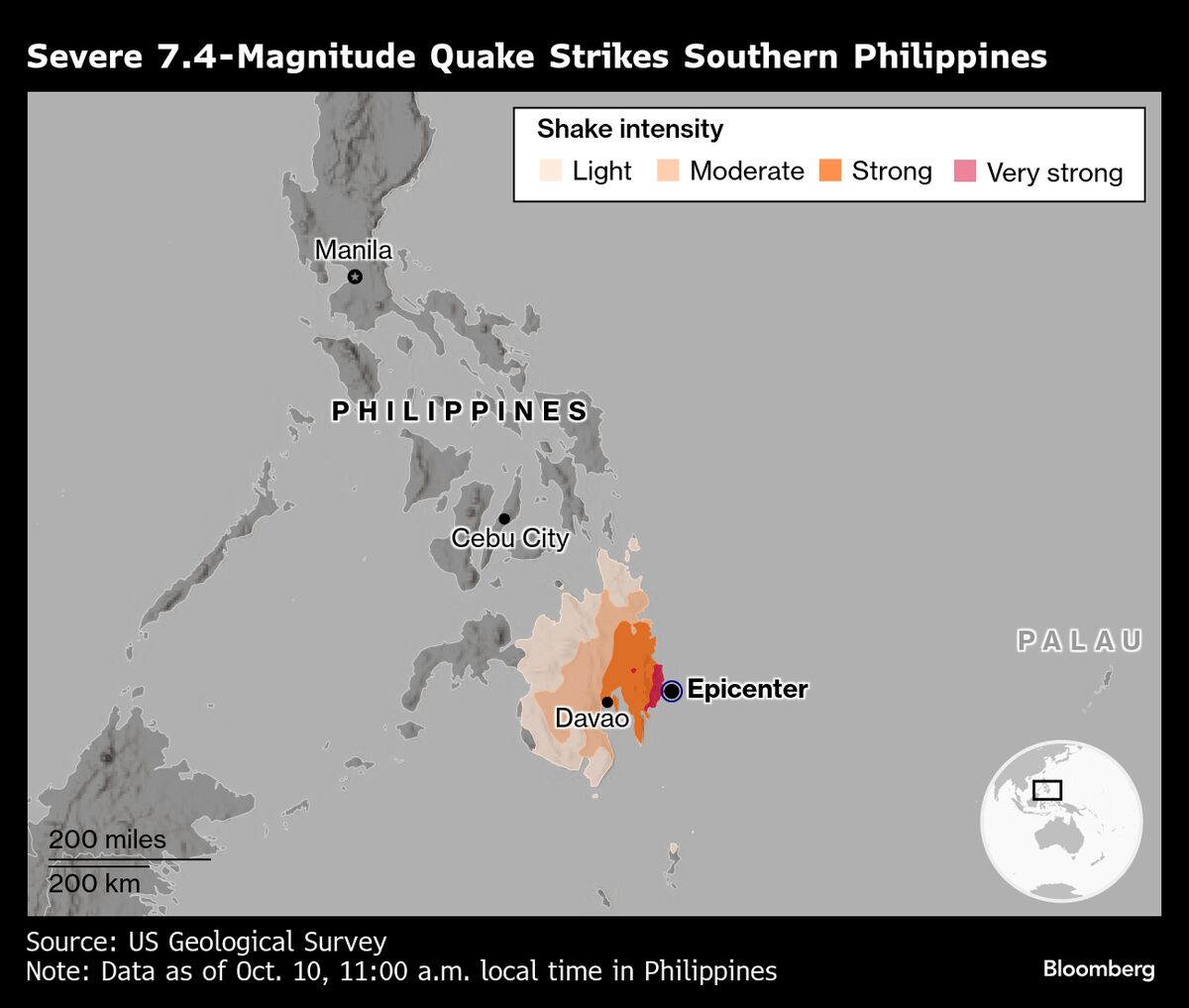 フィリピン南部でマグニチュード7.4の地震－津波警報も発令