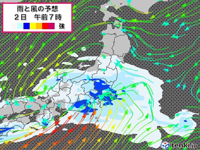 明日2日の朝は関東で雨や風が強まる 通勤通学に影響 道路の冠水や川の増水に注意