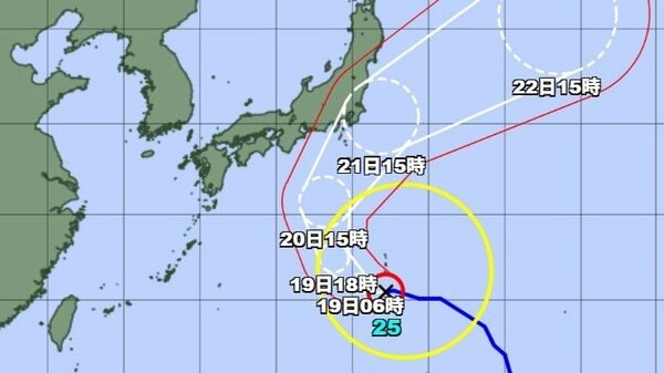 【台風情報】大型の台風25号の進路予想 21日にかけ関東に接近する可能性 千葉県や静岡県などでは総降水量が400ミリを超える可能性 シルバーウィーク中の交通への影響にも警戒・注意を
