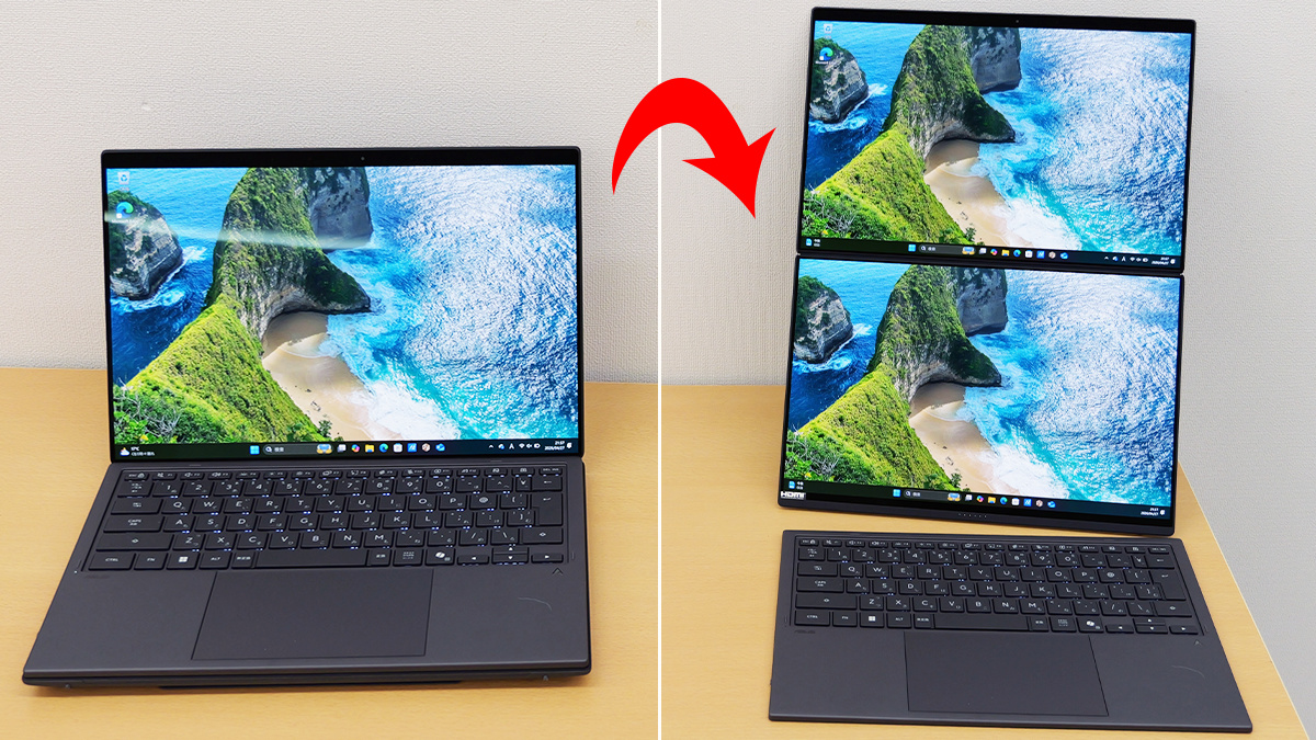 キーボードを取り外してデュアル有機ELタッチディスプレイに変形するASUSのIntel Core Ultra X9搭載ノートPC「Zenbook DUO UX8407」フォトレビュー