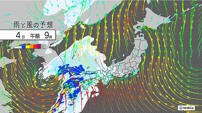 週末は春の嵐 4日は西日本で暴風や高波に警戒 局地的に滝のような雨