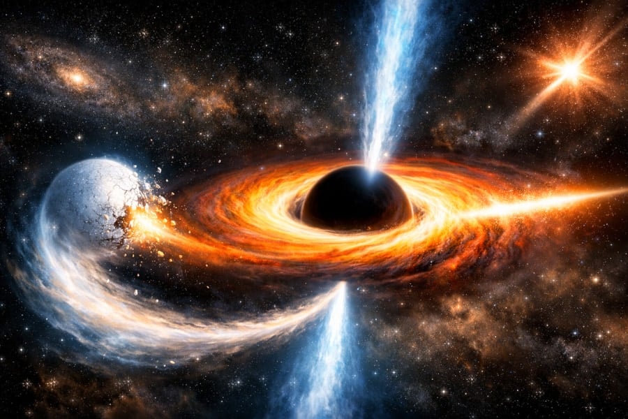 「ブラックホールに引き裂かれた白色矮星」の証拠を初観測か