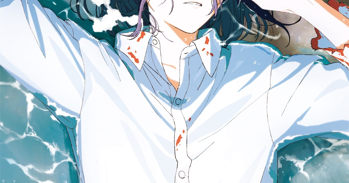 「チェンソーマン レゼ篇」レゼが浜辺に横たわる公開後ビジュアル