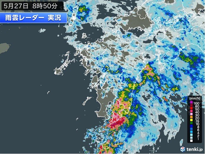 鹿児島で1時間に70ミリ以上の非常に激しい雨 土砂災害・浸水害に警戒