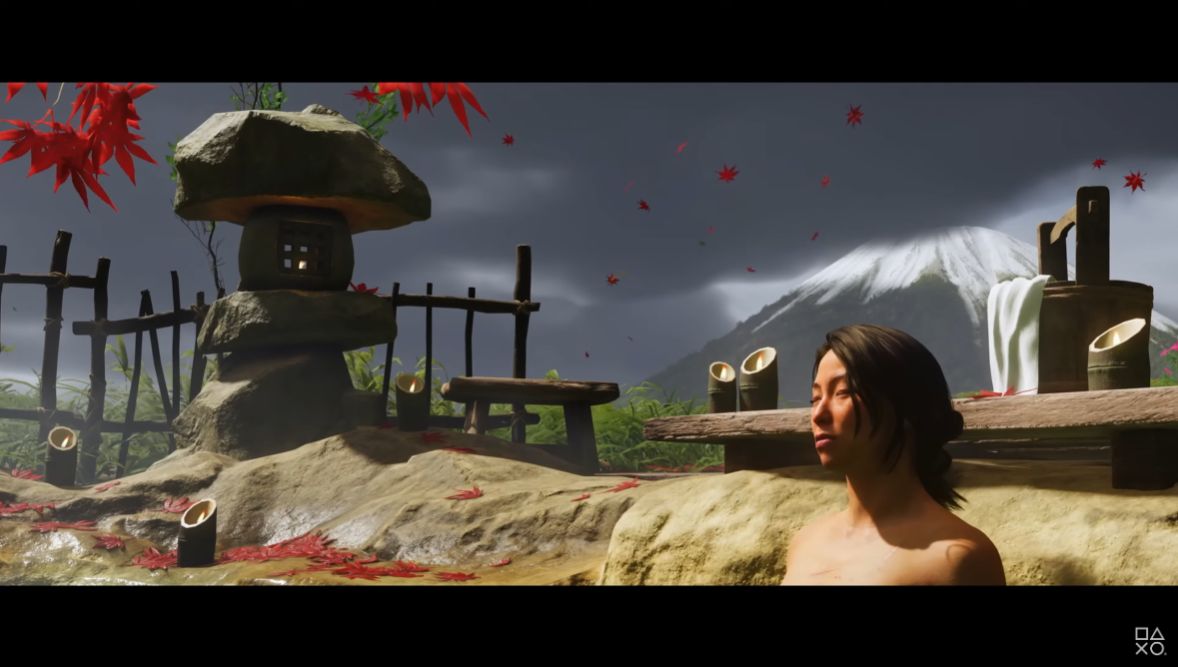 『ゴースト・オブ・ヨウテイ』の「温泉」がチラ見せ。『十三人の刺客』オマージュの「三池モード」が搭載、血と泥の生々しい雰囲気に