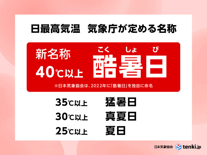 気象庁、40℃以上の日の名称を「酷暑日」に決定(気象予報士 瀬田 繭美 2026年04月17日)