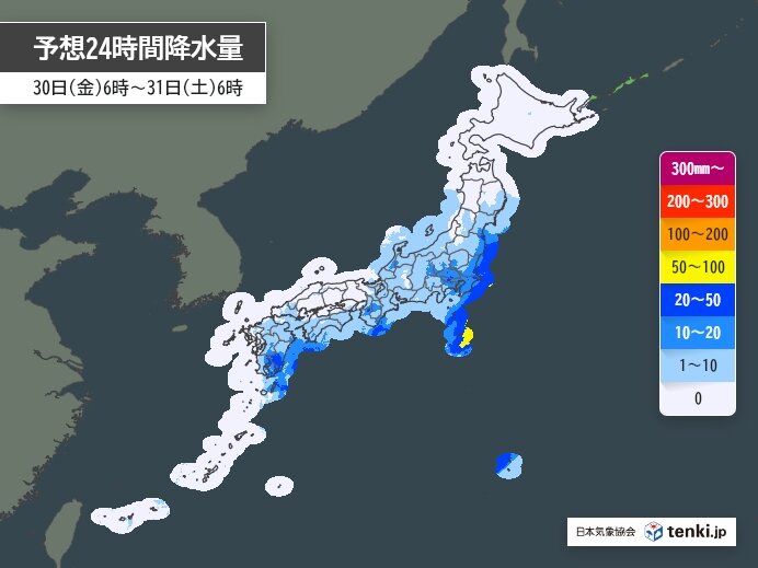 30日 九州～東北は曇りや雨 関東は雨で激しく降る所も 北海道は晴れて汗ばむ陽気