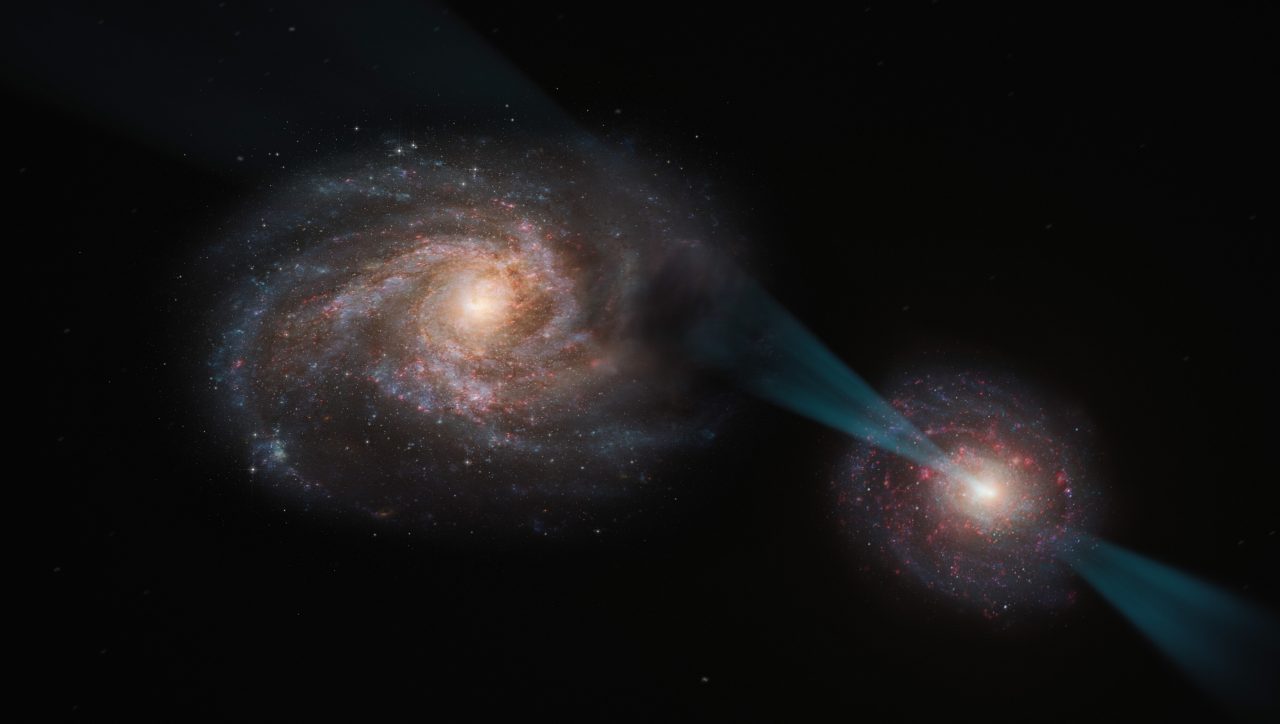 初期宇宙の銀河衝突に新たな描像 アルマ望遠鏡とVLTが明らかにしたクエーサーの影響とは