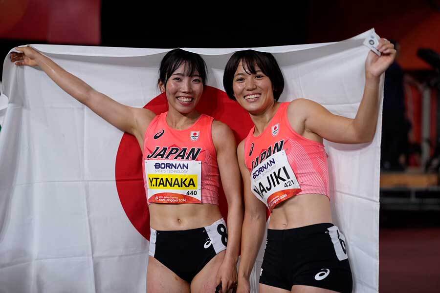 陸上金メダル第1号は田中友梨！ 七種競技初の快挙、日本勢ワンツー…“生活家電のお姉さん”梶木菜々香が銀メダル【アジア大会】