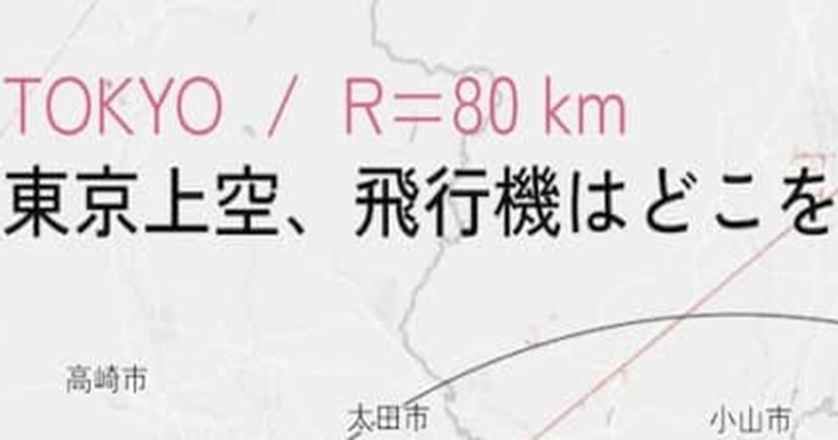 東京上空の“飛行機の航路”を可視化したら……「これ知りたかった」 驚きの光景に「これはかなりおもしろい」「空が自由なようで自由じゃない」