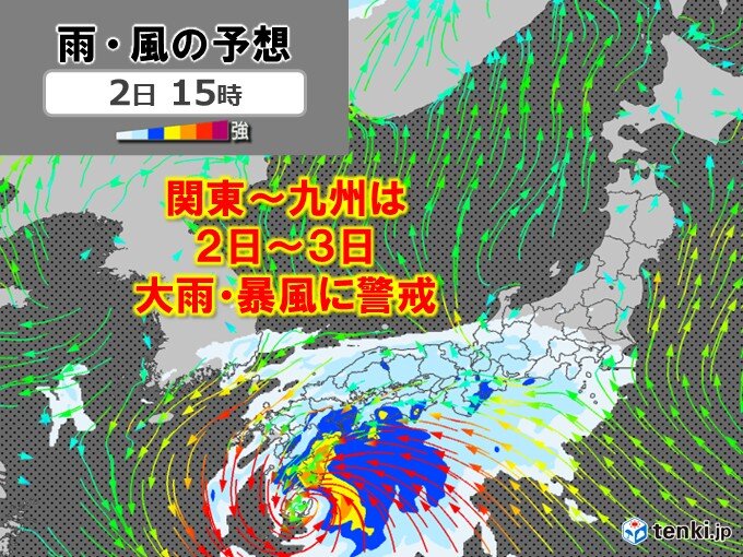 台風6号 2日～3日は関東～九州の太平洋側で雨量多くなるおそれ 交通への影響も