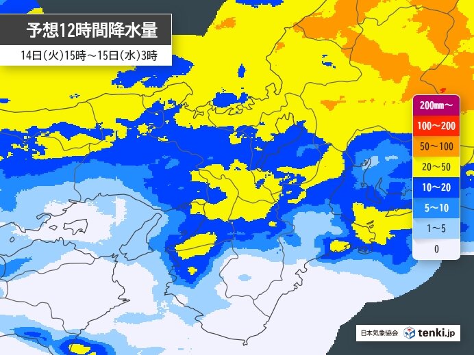 14日の近畿は天気が下り坂 今夜は雨や雷雨に 16日も広く傘の出番