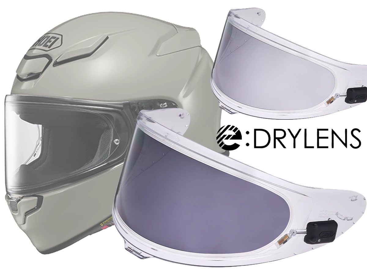 先行発売を行っていたSHOEIの「e:DRYLENS」が3月19日からSHOEI正規販売店で発売を開始！（Webikeプラス）